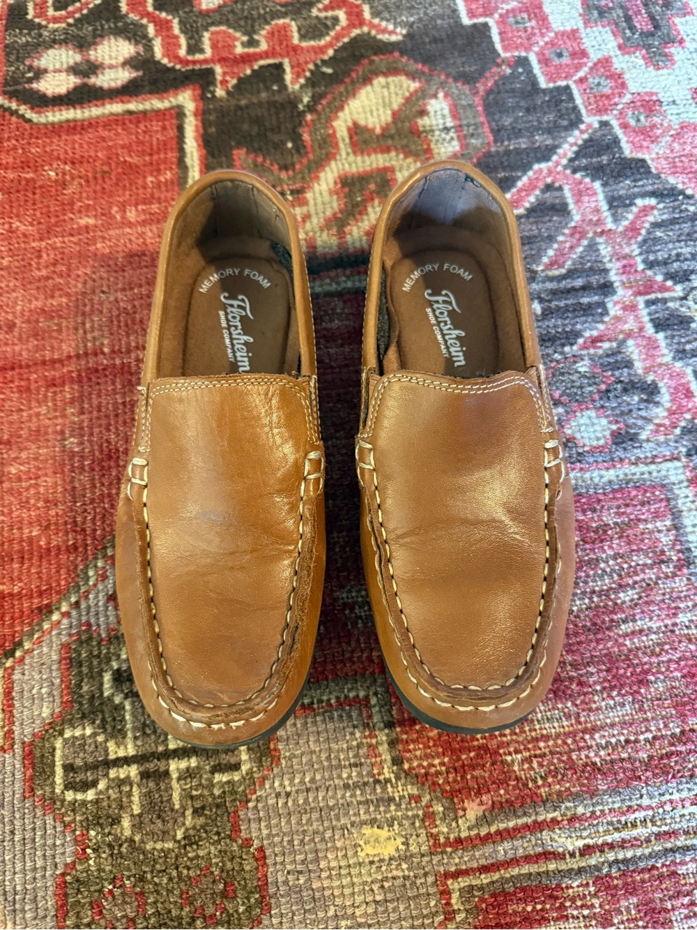 Boys Slip-On Leather Loafers - Brown